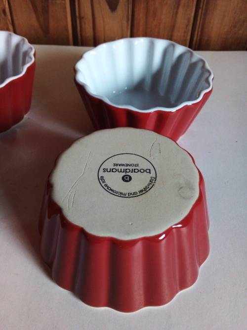 Boardmans Stoneware Red and White Small Baking Dish - Four Available