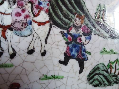 Vintage Framed Large Oriental Tile