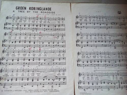 1968 Music Sheet - Groen Koringlande