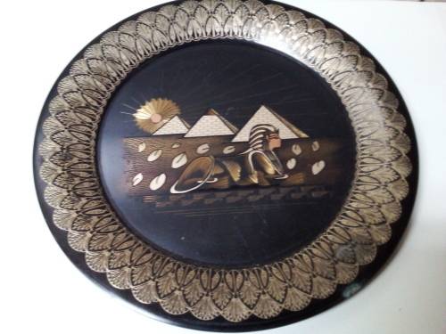 Large Metal Eygptian Wall Hanging Plate