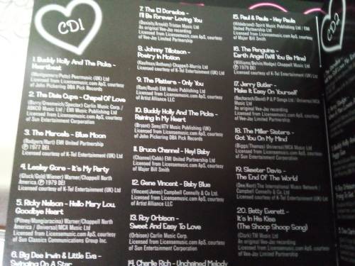 Tin with 3 cds. Rock n Roll Love Songs