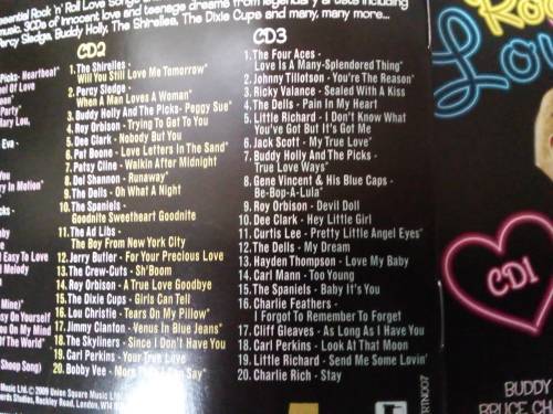 Tin with 3 cds. Rock n Roll Love Songs