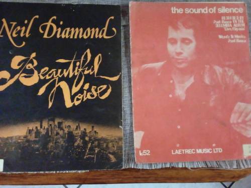 Two Old Music Sheets - Paul Simon and Neil Diamond