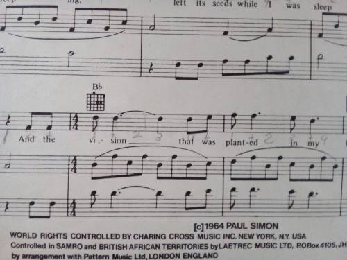 Two Old Music Sheets - Paul Simon and Neil Diamond