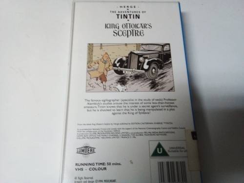 TINTIN  - King Ottokar`s Sceptre VHS Cassette Tape