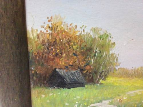 Small Vintage Oil Painting in Wood Frame