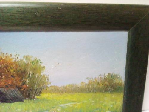 Small Vintage Oil Painting in Wood Frame