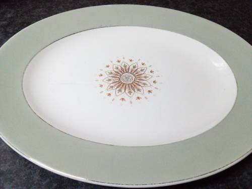 Vintage Large Alfred Clough Satin White Platter