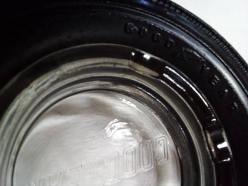 Good Year Glass Ashtray with Tyre Frame