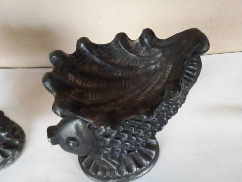 Gorgeous Solid Cast Metal Pair of Candle Holders