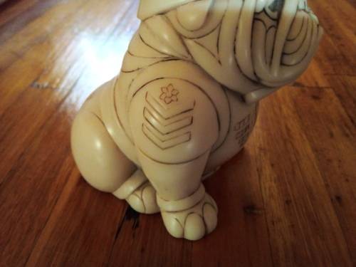 John Biccard Bobby Bulldog Crushed Marble Figurine