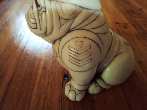 John Biccard Bobby Bulldog Crushed Marble Figurine