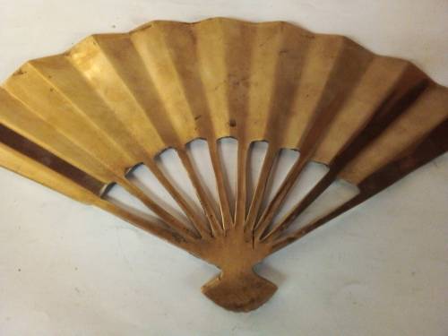 Solid Brass Fan with Raised Detail