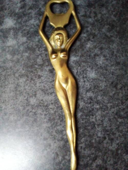 Brass Nude Bottle Cap Opener