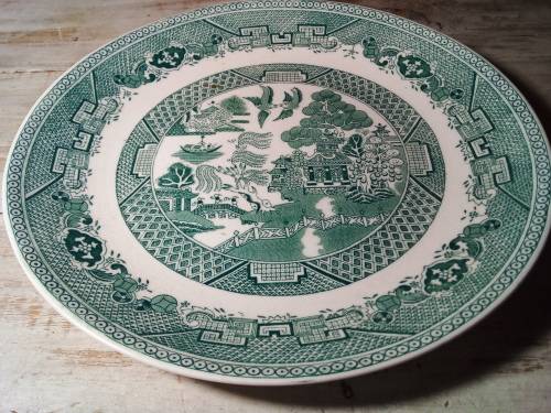 Vintage Victoria `Willow` Green Plate