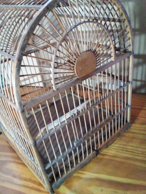 Old Bamboo Dome Shaped Bird Cage (S34)
