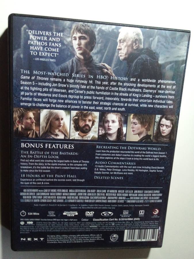 Game of Thrones Complete Sixth Season