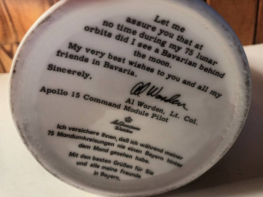 Vintage Tankard with Message from Apollo 15 Pilot