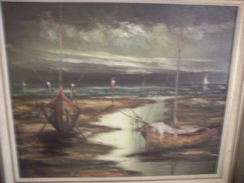 Boats by the Shore - Oil Painting