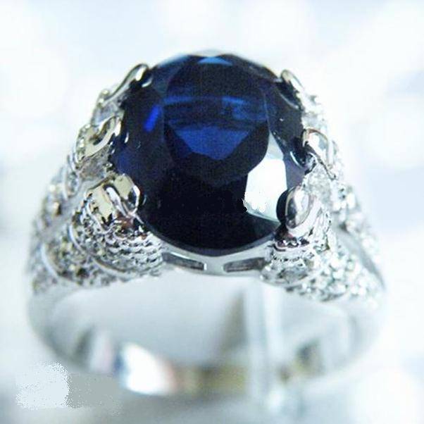 Free Shipping PERFECT EXQUISITE NATURAL 4.6CT SAPPHIRE 14KT GOLD GEMSTONE RING