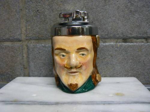 WOW AMAZING SANDLAND WARE HANLEY ENGLAND CHARACTER LIGHTER(ENGRAVED KING CHARLES A MUST SEE!!!!