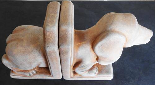 Ceramic set of Dog Bookends Large