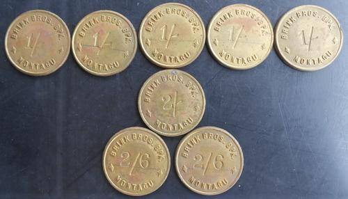 Lot of Brink Brothers tokens 1/ - 2/6d (8)