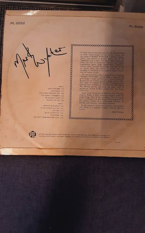 Mark Wynter - Mark Wynter Vinyl LP (Signed)