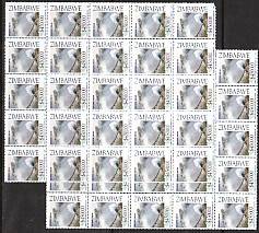 ZIMBABWE-2 MNH Blocks of 25 stamps-Kariba Dam