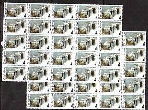 ZIMBABWE-2 MNH Blocks of 25 stamps-Victoria Falls-Aerial