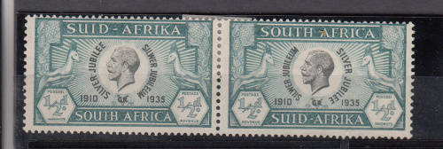 SA Union KGV Silver Jubilee hinged pair per scan