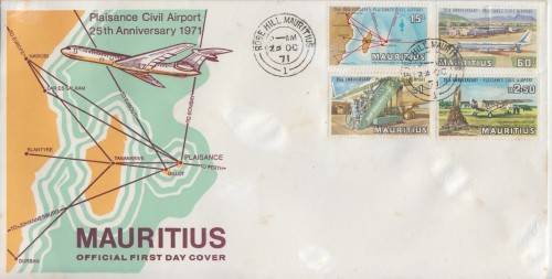 Mauritius FDC as scanned back of cover has some staining