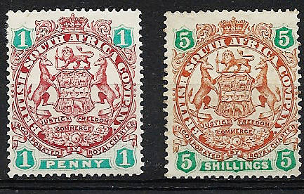 BSACo SACC 36 and 49 1d and 5 hinged mint- bothsides scanned high cat