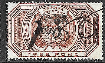 Orange River Colony Revenues used as scanned  the two pounds has inverted printing separate scan