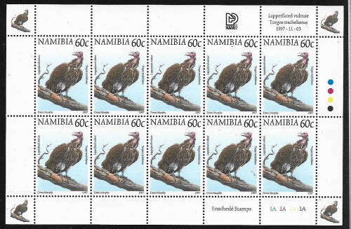 Namibia SACC 213 MNH sheetlet 60c Lappet Faced Vulture