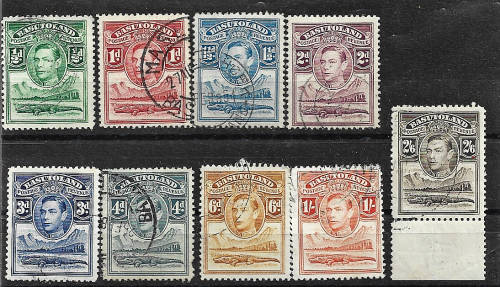 Basutoland KGV1 used selection to 2/6 as scanned