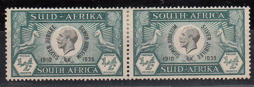 SA Union 1935 Silver Jubilee SACC 64 hinged mint pair