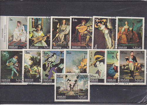 Sharjah fine used painting stamps set
