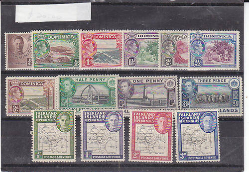 Commonwealth Dominica and Falkland Islands KGV1 mint selection