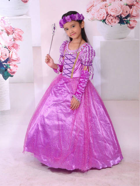 Rapunzel / Tangled dress-up costume for girls -  Age 6-7