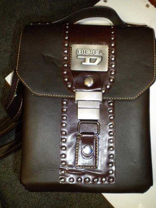 men genuine leather diesel shoulder bag