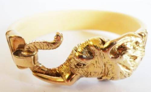 MAGNIFICENT!!! HIGHLY DETAILED 9CT GOLD & IVORY BANGLE VALUE R7500  +- 15g GOLD