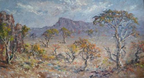 WOW!!! LARGE OIL ON BOARD BY SA PAINTER ERNEST KING DATED '73 1005 X 555mm VALUE R2500