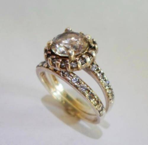 GORGEOUS!! STERLING SILVER & CZ RING SET SO BEAUTIFUL!! SIZE J