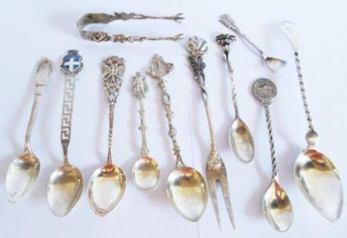 WOW!! COLLECTION OF 11 VARIOUS 800 & 830 STANDARD SILVER SPOONS & FORKS 98.4gr