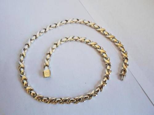 AMAZING!! VINTAGE E. SCORCIA 950 STERLING SILVER KNOT LINK NECKLACE CIRCA 1970's 57.7gr