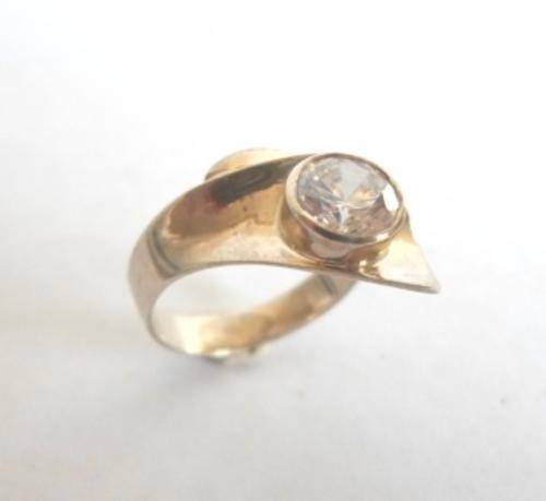DAZZLING!! VINTAGE SA JAYEM STERLING SILVER & CZ RING SIZE P