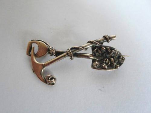 WOW!! RARE STERLING SILVER MINERS SWEETHEART BROOCH CIRCA 1910