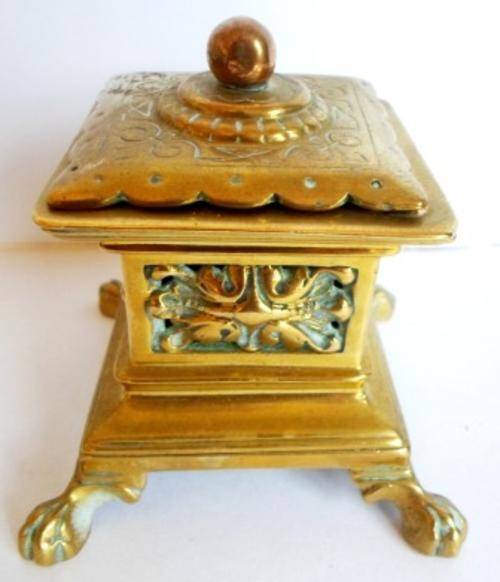 WOW!! EARLY VICTORIAN BRASS INKWELL CIRCA 1840's, LOVELY PIECE!!!