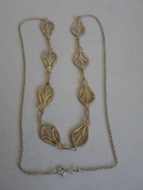 WOW!! VINTAGE EXTRA LENGTH ITALIAN STERLING SILVER FILIGREE NECKLACE 730mm X 15mm 16.7gr